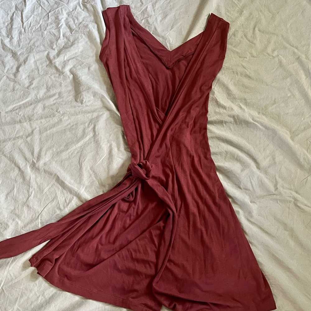 Burgundy wrap dress/ tunic